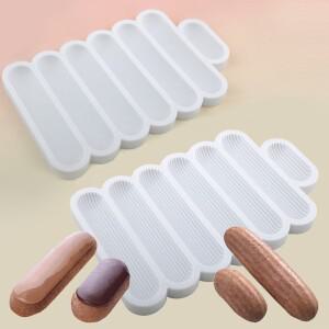 긴스트립 퍼프 케이크 금형 초콜릿 Eclair 실리콘 주방 용품 과자 Bakeware 디저트 베이킹 도구