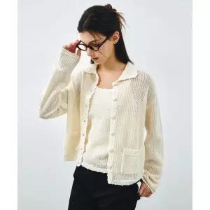 브랜드정품 몽돌 MONGDOL [SET] 썸머 크로쉐 카라 가디건  슬리브리스 크림 MDCD057CREAM 162394