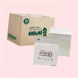 베베솜 대용량 건티슈 무표백 순면100 아기건티슈 1000매 (500매x2팩) 리필형 4442769