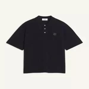 26SS 메종키츠네 폭스 헤드 오버사이즈 폴로 티셔츠 PM00211KP0001P199 BLACK DOM
