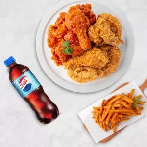 [네네치킨] 양념반후라이드반+콜라(1.25L)+감자