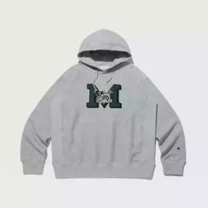 champion 리버스위브 프렌치테리 그래픽 후드 티셔츠 Normal Grey