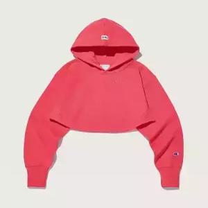 champion 여성 리버스위브 100 크롭 후드 티셔츠 Normal Red
