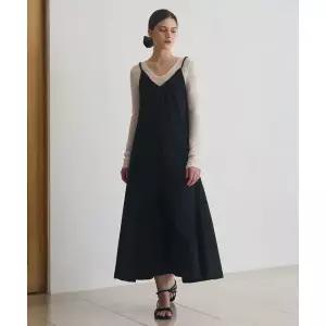 매장정품 드로우핏 DRAWFIT WOMEN 셔링 스트링 레이어드 원피스 [BLACK] DFWMOP5191BK 733121