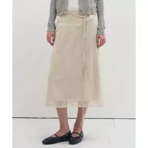매장정품 드로우핏 DRAWFIT WOMEN 레이시 레이어드 롱 스커트 [LIGHT BEIGE] DFWMSK5201LBE 733560