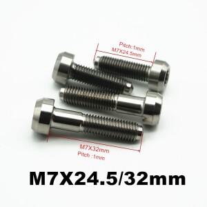 6AL4V Grad5 (TC4) 티타늄 볼트 M7 x 24.5 32mm BBS Bentley Jaguar 단조 나사 2피스 3피스 휠 허브 Ti 패