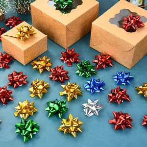 졸업파티 크리스마스 트리 리본 장식 3D 별 꽃 축제 파티 선물 포장 상자 DIY 용품 100 개 4cm