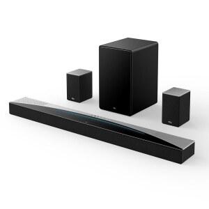 TCL Q85H 7.1.4 스마트 TV용 무선 서브우퍼가 서라운드 사운드 바 돌비 애트모스 DTS X 시스템 860W 파워 블루투스 홈 시어터 스피커 앱 제어 리모컨 최신 모델
