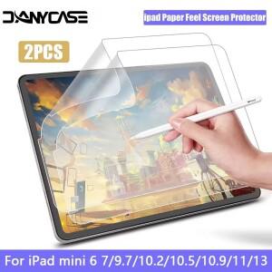 2pcs iPad 화면 보호기 종이 느낌 Pro 11 10/11th Gen 7/8/9th Air 6 4 5 10.9 13 M2 M3 M4 Mini6 7 필름