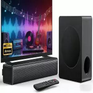 서브우퍼 사운드 바 스마트 TV용 100W 베이스 돌비 애트모스 3D 서라운드 시스템 2.1CH 홈 시어터 오디오