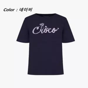 [크로커다일레이디]특가 70   신축성 좋은. 라운드 반팔 티셔츠 CLEMTS902_NC13
