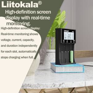 LiitoKala Lii-M4S18650 스마트 배터리 충전기 LCD 디스플레이(26650 21700 16340 CR123A AA