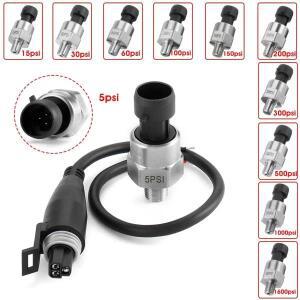 1pc 5V 1/8NPT 오일 연료 공기 수압 변환기 송신기 센서 5/15/30/60/100/150/200/300/500/1000/1600Psi