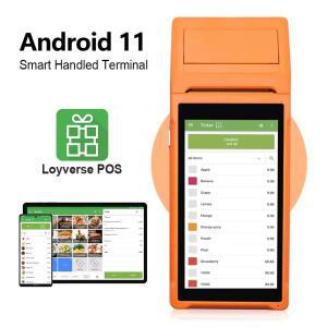 휴대용 PDA 안드로이드 11 단말기 POS 58mm 모바일 영수증 열전사 프린터 5.5''HD+ 지원 WiFi 1D/2D 스캐닝