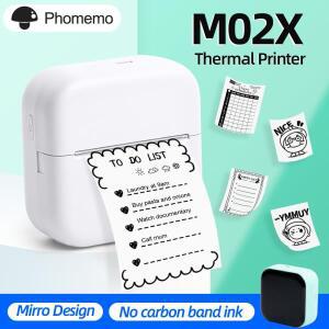 Phomemo M02X 휴대용 미러 디자인 열전사 라벨 프린터 57mm 인쇄 무선 블루투스 모바일 포켓