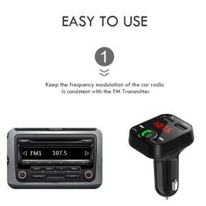 차량용 핸즈프리 무선 블루투스 키트 FM 송신기 LCD MP3 플레이어 USB 충전기 변조기 자동차 액세서리