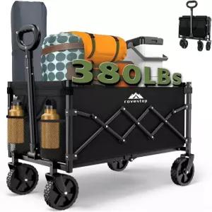 로브스텝 맥스 접이식 왜건 - 헤비 듀티 유틸리티 카트 65L 용량 380파운드 하중 전 지형 휠 캠핑 정원