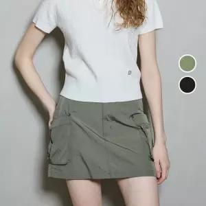 백화점 버커루 여성 나일론 카고 숏 스커트 밴딩 치마 B252SK721P