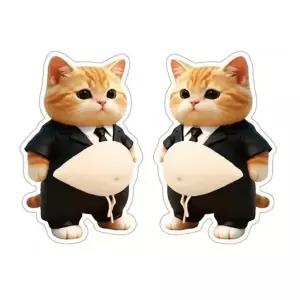 1+1 고양이 시바견 뱃살 스티커 강아지 똥배 말랑뱃살 문콕 방지 도어가드 입체 말랑이