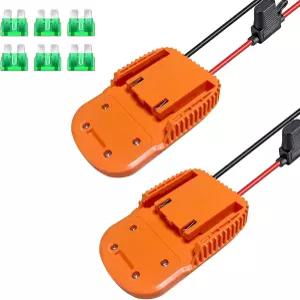 6pcs 퓨즈가 있는 AEG RIDGID 18V L1815R B1820R L1830R 배터리 컨버터 커넥터용 테풀라스 2팩 파워 휠