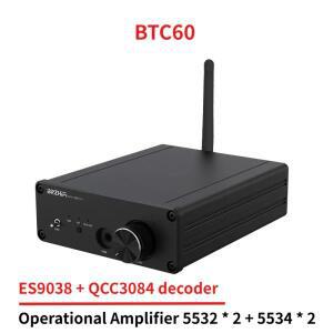 AMXEKR BTC60 블루투스 5.4 리시버 ES9038 DAC 디코더 APTX-HD 하이파이 오디오 어댑터  무선 사운드 스트