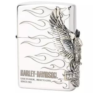 ZIPPO 지포 라이터 할리 데이비슨 일본 한정 3면 연속 가공 실버 HDP04 높이 5.5