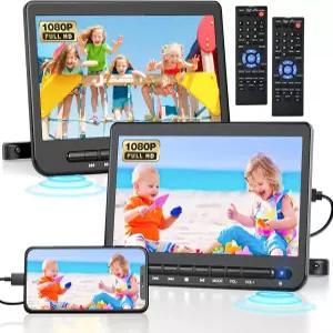 차량용 데소브리 0인치 DVD 플레이어 HDMI 입력이 가능한 듀얼 헤드레스트 화면 스테레오 스피커 휴대용