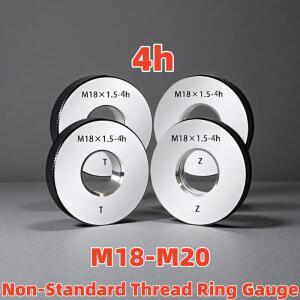 1세트1*GO+1*NOGO 스테인레스 스틸 나사 링 게이지 도구 4 M18M20