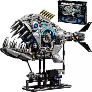 소년 취미 생활자를 위한 Myth Qholve Mechanical Piranha 빌딩 블록 키트 핸드 크랭크 기어 멀티 조인트