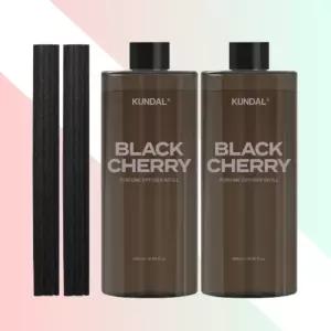 쿤달 시그니처 퍼퓸 디퓨저 리필 500ml 2구 세트 블랙체리향 실내방향제 디퓨저리필 향기리필 대용량리필