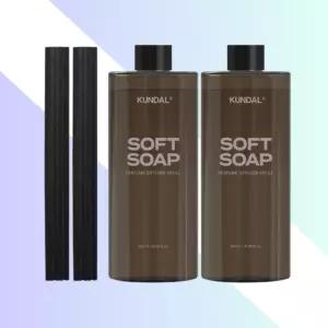 쿤달 시그니처 퍼퓸 디퓨저 리필 500ml 2구 세트 소프트솝향 실내방향제 디퓨저리필 향기리필 비누향디퓨저