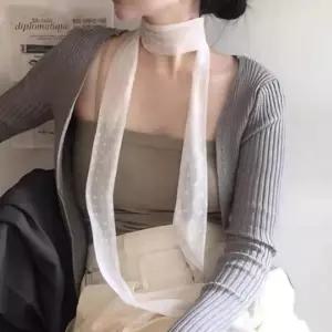 [라일리여성의류] Rly 레이스 도트 여성 러블리 롱 스카프