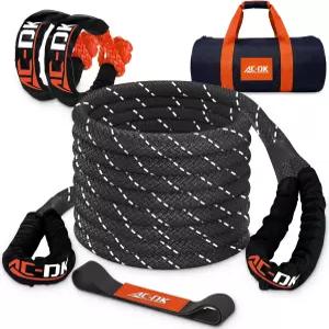 키네틱 리커버리 로프 인치 x 30피트 블랙 48500파운드 인상 스트랩 오프로드 차량용 2pcs 소프트 섀클이