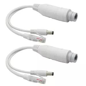 ANVISION 2팩 액티브 48V 2V 방수 PoE 스플리터 어댑터 IEEE 8023af 호환 0/00Mbps IP 카메라 AP Voip