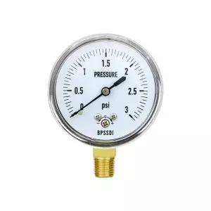 03 Psi 저압 게이지 캡슐 304 스테인리스 스틸 케이스 25인치 다이얼 크기 4인치 NPT 하부 마운트 제로