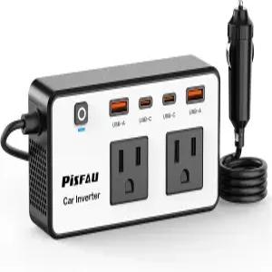 300W 자동차 파워 인버터 2V 0V PiSFAU DC AC 플러그인 어댑터 콘센트 24W USBC USB 고속 충전기 노트북