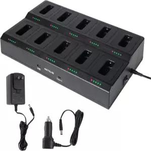 레테비스 RT22 10방향 무전기 토키 충전기 다중 유닛 RB19RB19P 및 배터리 5개의 LED 표시등 AC/DC 어댑터