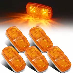 레드빌리지 5Pcs 4인치 더블 불시 LED 앰버 마커 조명 10개의 사이드 및 클리어런스 트럭 트레일러 RV