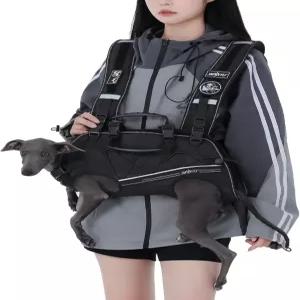 작은 개를 위한 와키투 트 하네스 배낭 캐리어 조절 가능한 패딩 통기성 스트랩 장애인 관절 부상 XL