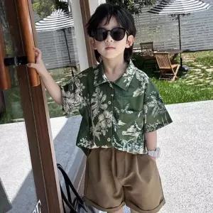 꼬꼬몽 야자수 하와이안 여름 반팔 셔츠 바캉스 휴양지 아동 님아 여아 유아복