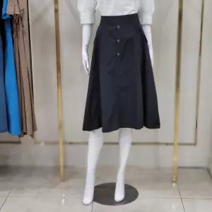 꼼빠니아 뒷밴딩 단추장식 플레어스커트 CAFU5 WQS210 450_YS 509816