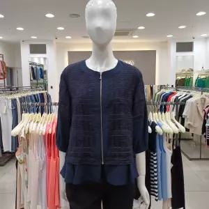 꼼빠니아 체크 펄점퍼-CAEU5-WGJ200네이비체크_KG 509974