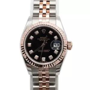 Rolex(롤렉스) 179171 18K핑크골드(로즈골드)콤비 데이저스트 블랙판 10P다이아 26mm 여성 시계aa64388