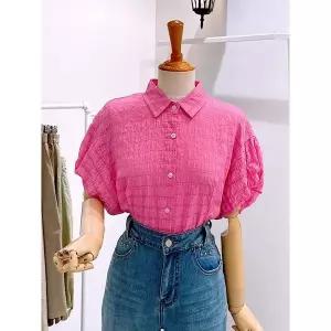 갤러리아 [레코브]시어체크 볼륨셔츠(SB31F8NB535X)