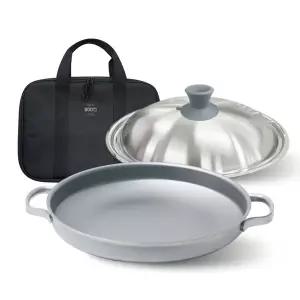 800도씨 티타늄 캠핑 그리들 30cm+가방+분리형 스텐 뚜껑 풀세트