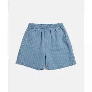 에스피오나지 ESPIONAGE Stripe Denim Painter Shorts Light Indigo 20260511-03 510382