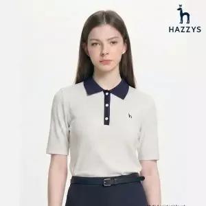 [백화점 정품] 헤지스 레이디스 [26SS] 카라배색 골지 반팔 폴로 셔츠 HSTS6B401