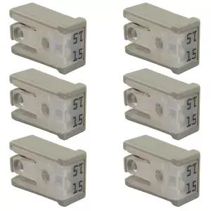 라이트엑스페 6개 슬롯형 자동차 MCASE 15A 32V 미니 모양 카트리지 퓨즈 키트 마이크로 차량 교체용 구색