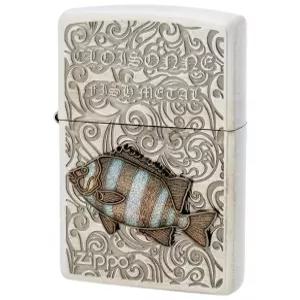 지포 Zippo 라이터 특제 스티커 첨부 방풍 황동제 칠보 메탈 돌 도미 메탈 붙