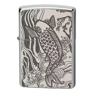 Zippo Zippo 오일 라이터 플린트 황동 양면 가공 잉어 그레이 2MPPCarp GY 특제 스